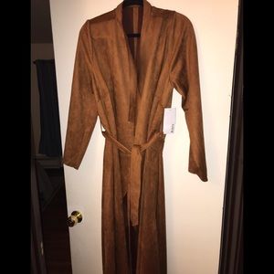 JustFab 1X Duster Coat Cardigan Blazer - Dark burnt Orange/brown